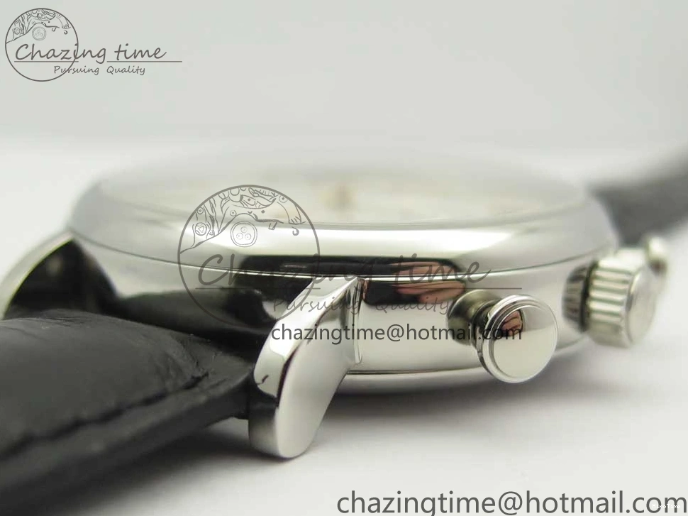 MIROTIME 0327 Snug Portofino IW391022 SS ZK 1:1 Best Edition White Dial Gold Markers On Black Leather Strap A 7130